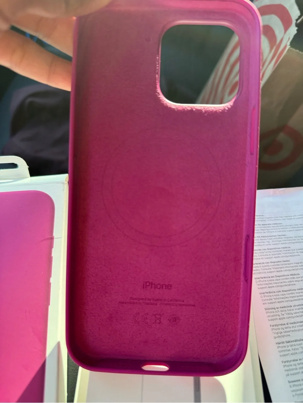 Apple iPhone 16 Pro Max Silicone Case - pink and stone grey